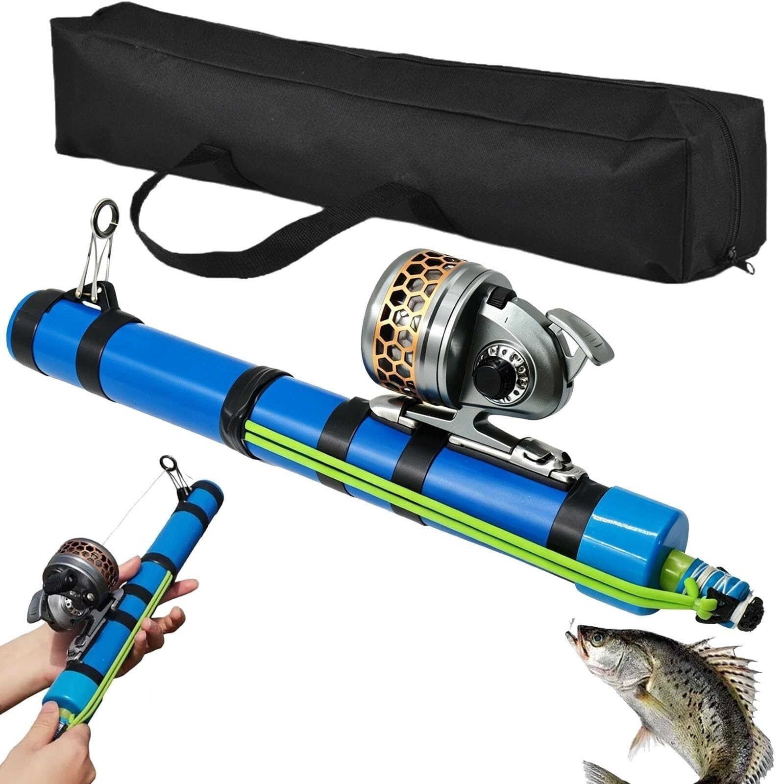 Catapult Fishing Rod, 2026 Upgrade Compact Sling Shot Fishing Reel, Portable Fly Fishing Pole for Kids, Freshwater and Saltwater Fishing Lures for Outdoor Hunting and Traveling(Intermediate)