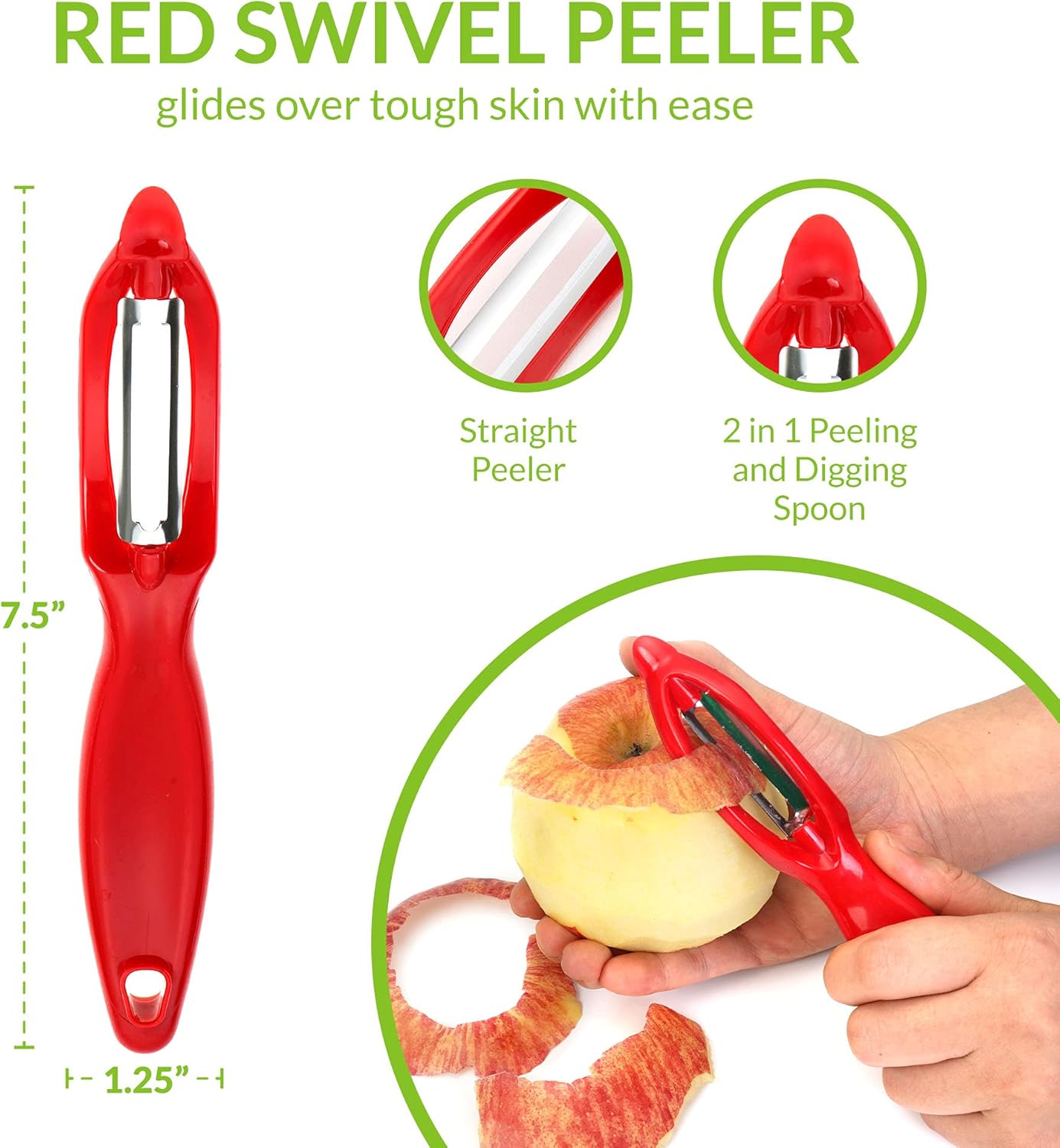 Spring Chef - Vegetable Peeler 3-Piece Set, Must-Have Kitchen Tools, High Quality Stainless Steel Peeler Set for Fruits and Vegetables: Home & Kitchen