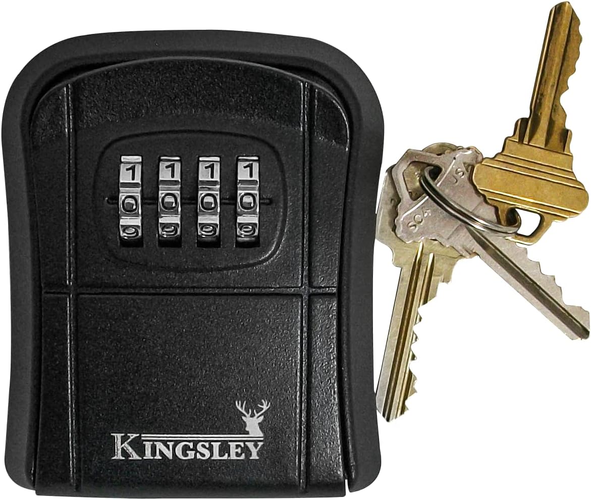Kingsley QCH807 Key Storage Box, Wall Mounted, Resettable Code, Water Resistant Realtor Key