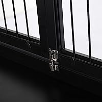 Vista 8 de PawHut Muebles de jaula para perros, mesa auxiliar de jaula para perros pequeños con dos lados de apertura, puerta con cerradura, perrera