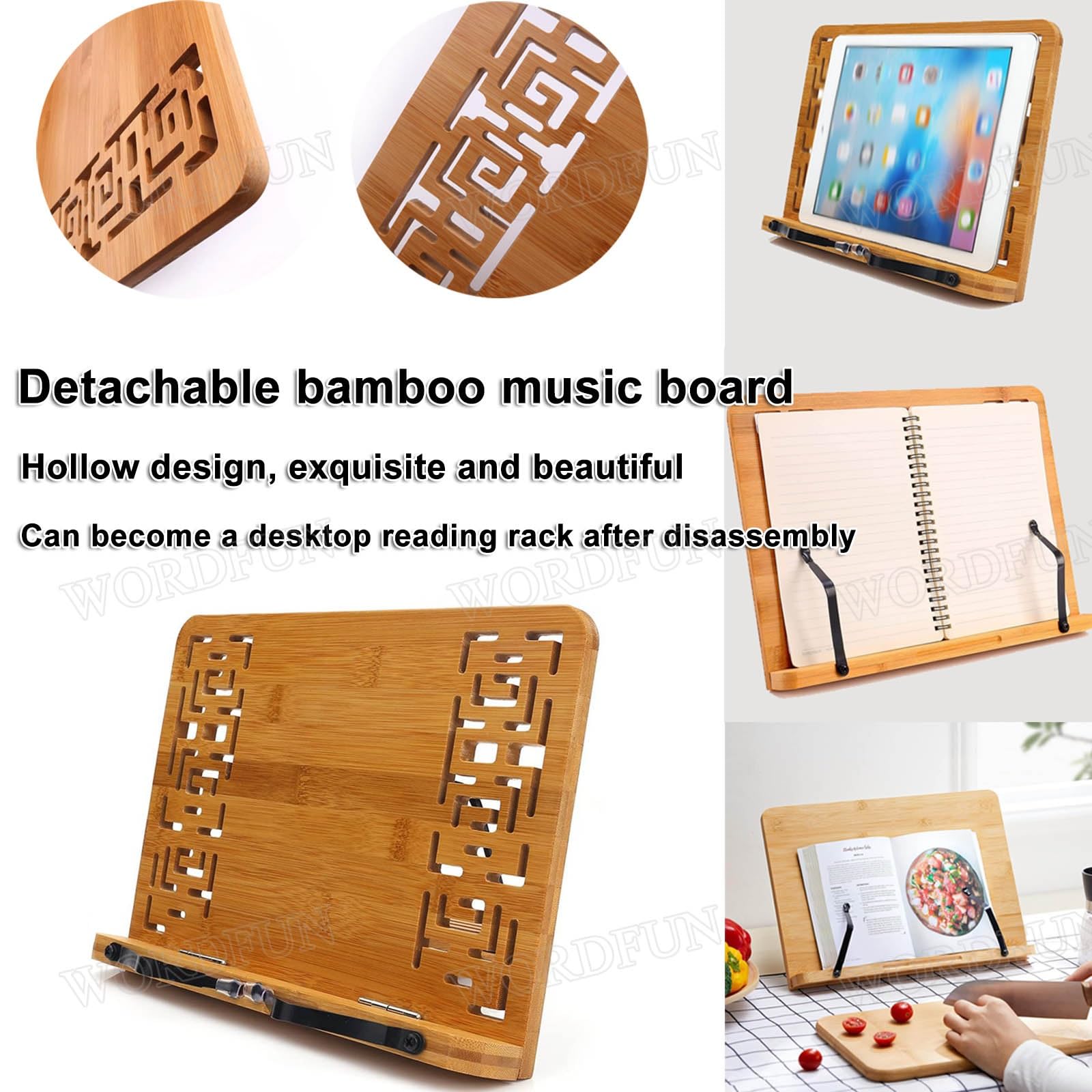 Atril de partituras Plegable Extra Estable de Doble Uso 2 en 1, Soporte para Libros de Escritorio portátil y liviano, Clip de partitura Ajustable