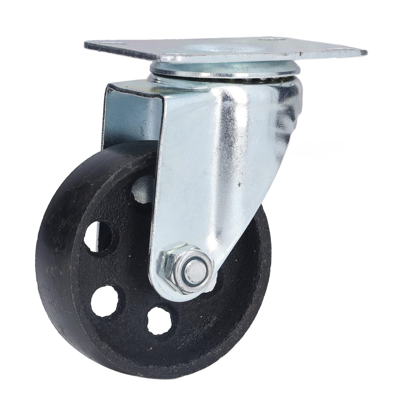 FTVOGUE Casteau de Roue de Charrette, Accessoire de Service Lourd en Fonte en Fonte, Diamètre de Roue de 90 Mm et de 29 Mm, Roulettes de Plaque, Mobile Plus Rapide, Roulement Double, Structure