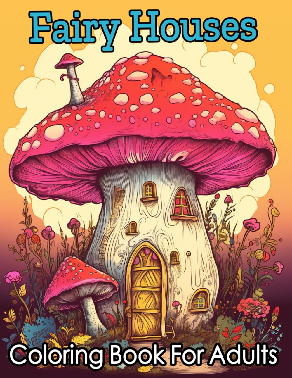 Fairy Mushroom Houses Coloring Book for Adults: 50+ Whimsical & Magical Fairy Homes to Color and Relax