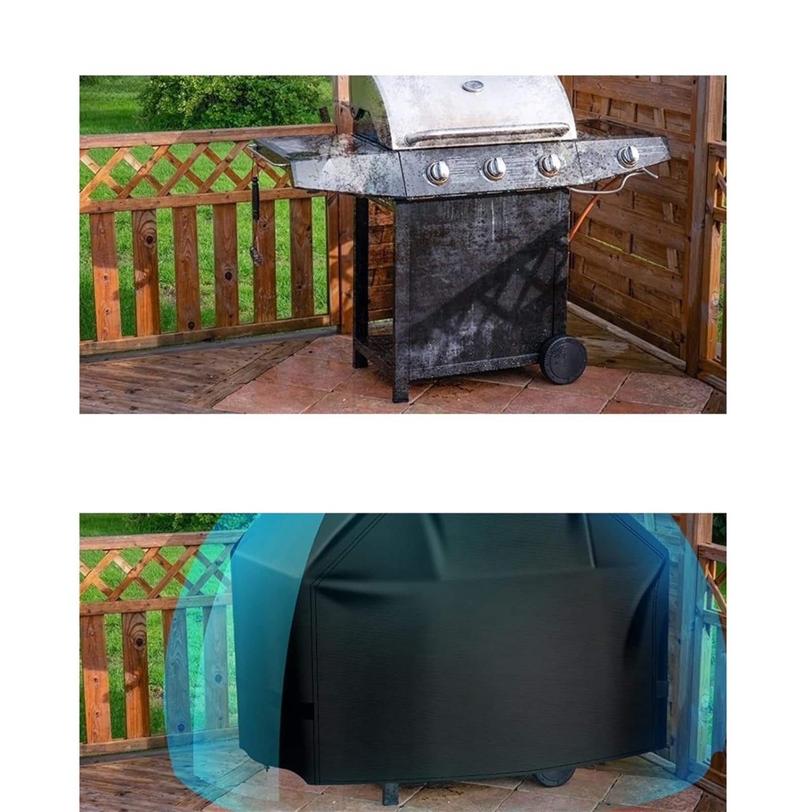 Copertura impermeabile per barbecue in poliestere, facile da mettere e togliere, resistente allo sbiadimento, adatta per barbecue all'aperto 190 x 71 x 117 cm