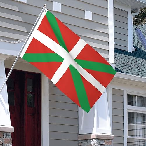 Miniatura 3 de Bandera del País Vasco de doble cara de 3 x 5 pies, banderas para exteriores, banderas decorativas duraderas para interiores y patio, banderas