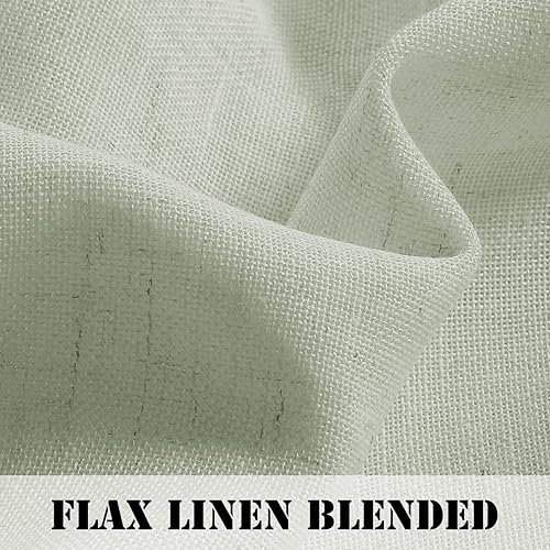 Miniatura 4 de H.VERSAILTEX Cortinas verde salvia de 84 pulgadas de largo para sala de estar juego de 2 cortinas con dobladillo para barra, cortinas