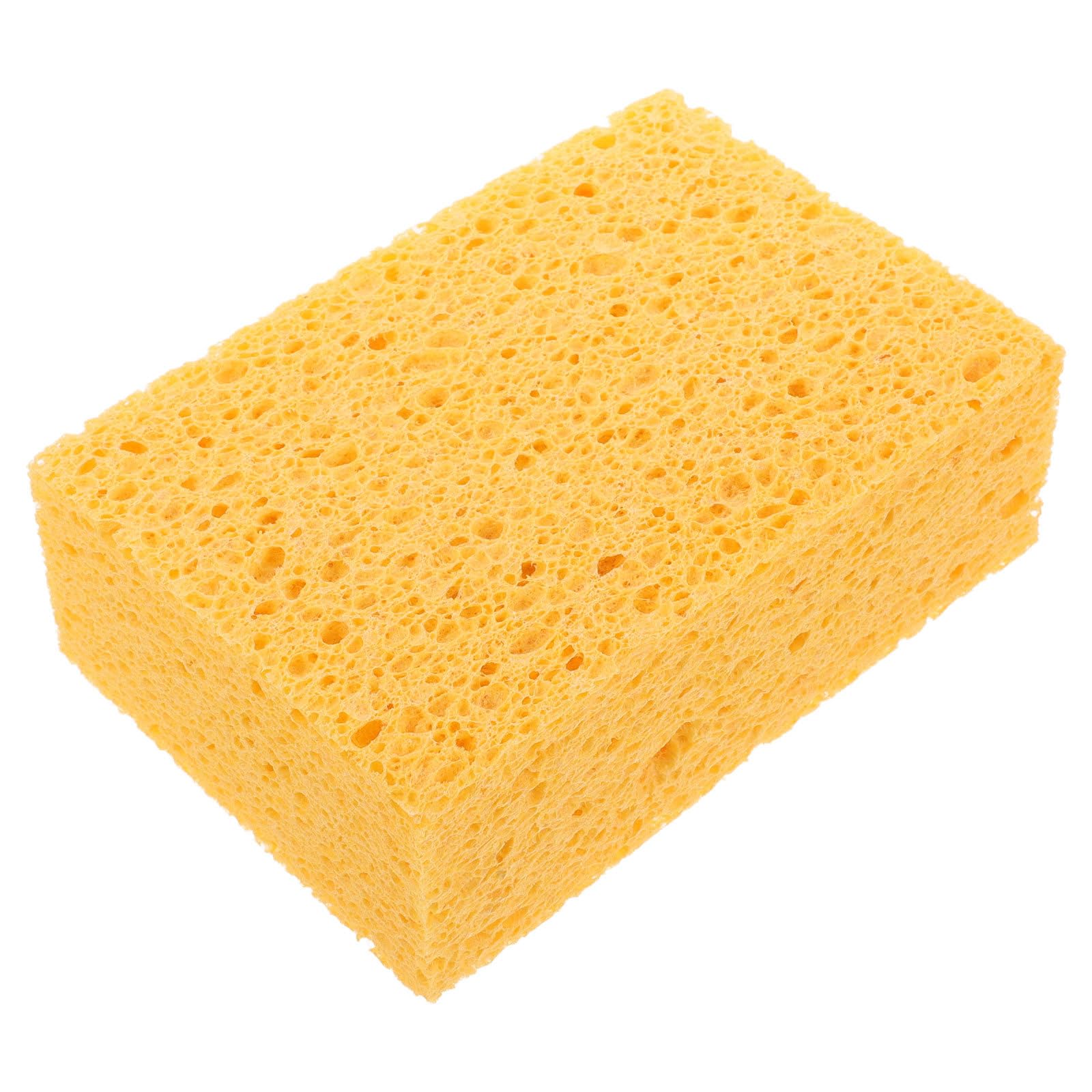 Rectangular 15x10x5cm Cellulose Cleaning Sponge Block for Microwave and Steamer, Thickened Absorbent Kitchen Scrub Sponge for Daily Dish and Wok Cleaning