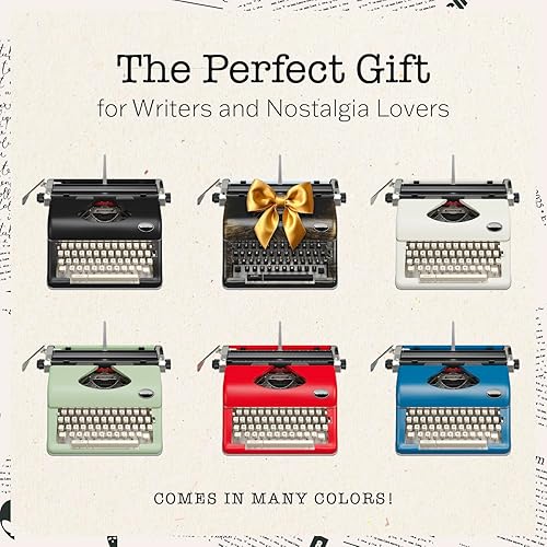 Miniatura 5 de Maplefield Máquina de escribir vintage negra para un flujo nostálgico, máquina de escribir manual, modelo portátil para ubicaciones de escritura