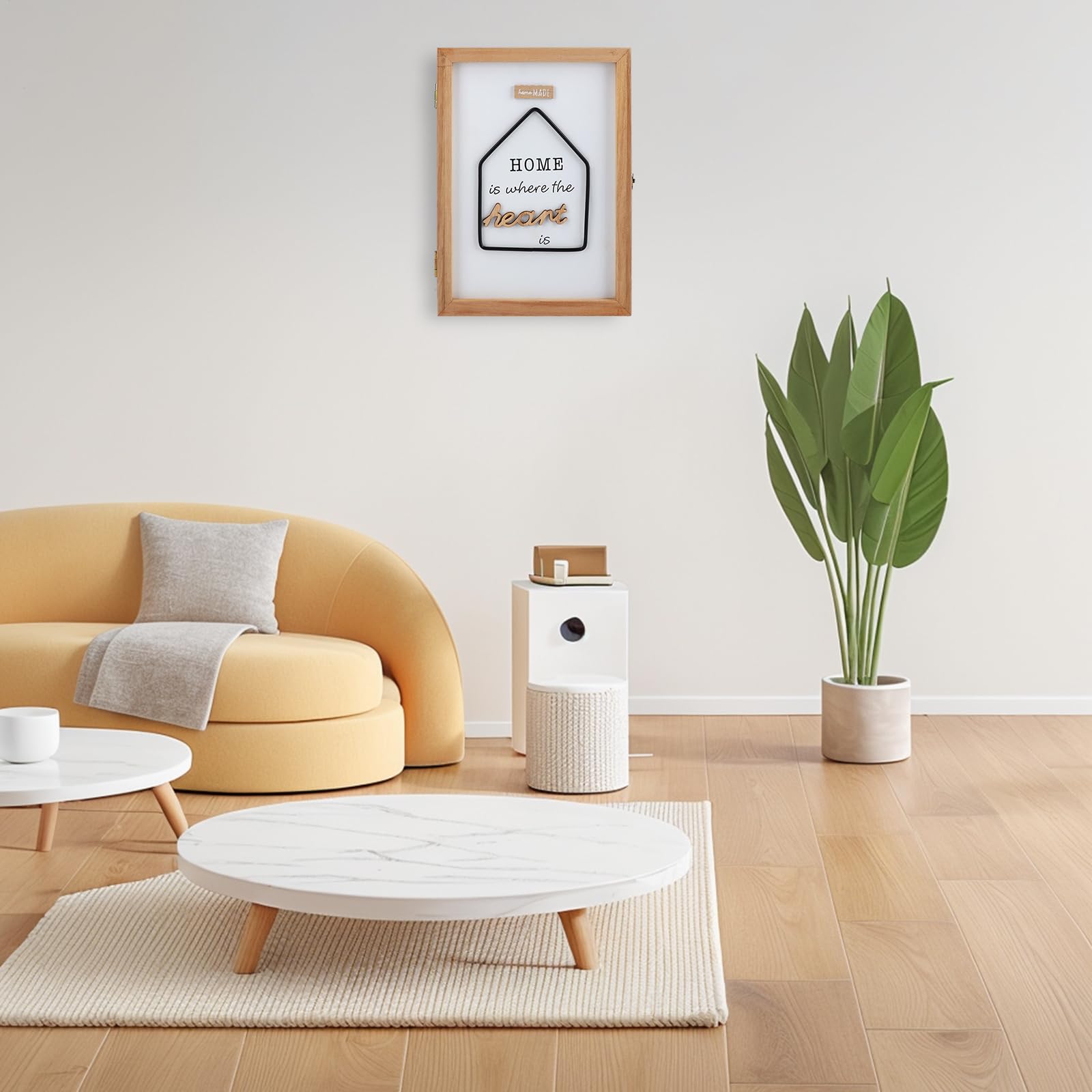 Boîte à Clés Murale En Bois Avec Motif Marguerite 3D Blanche - 26x20x6 Cm, 6 Crochets Pour Ranger Clés Et Petits Objets