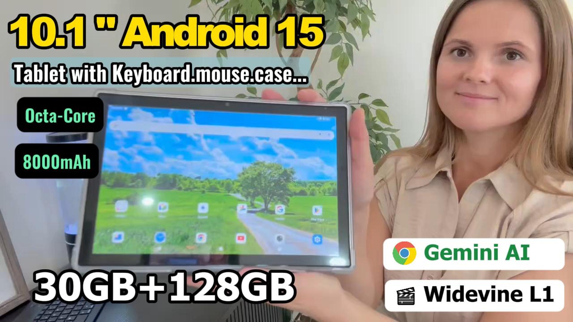 Amazon.com : 2025 Android 15 Tablet with Keyboard | Gemini AI