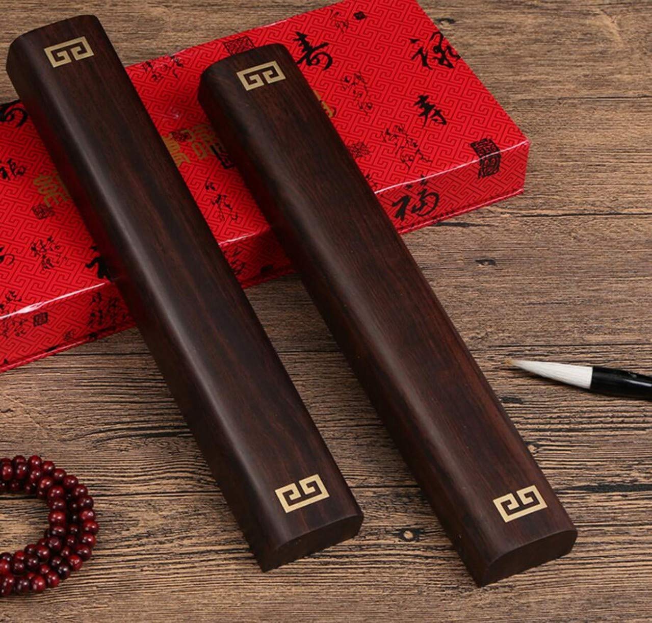 ZHONGJIUYUAN Fermacarte per calligrafia cinese, 2 pezzi, nero, fermacarte Catalpa, fermacarte per scrivania, decorazione per casa e ufficio