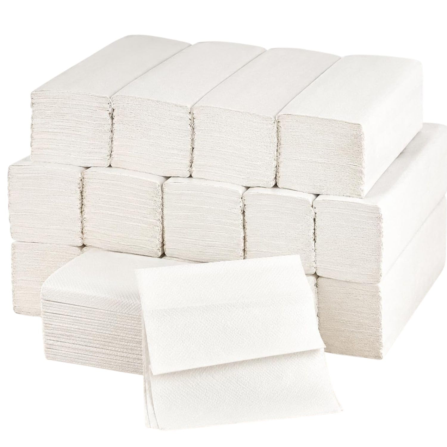 Multi Fold Tissue Paper | 1 Ply Soft Disposable Hand Towels | 1000 Sheets (Pack of 10) | High Absorbency Paper Napkins for Washroom, Kitchen, Office, Restaurant, Hotel & Commercial Use-image-2