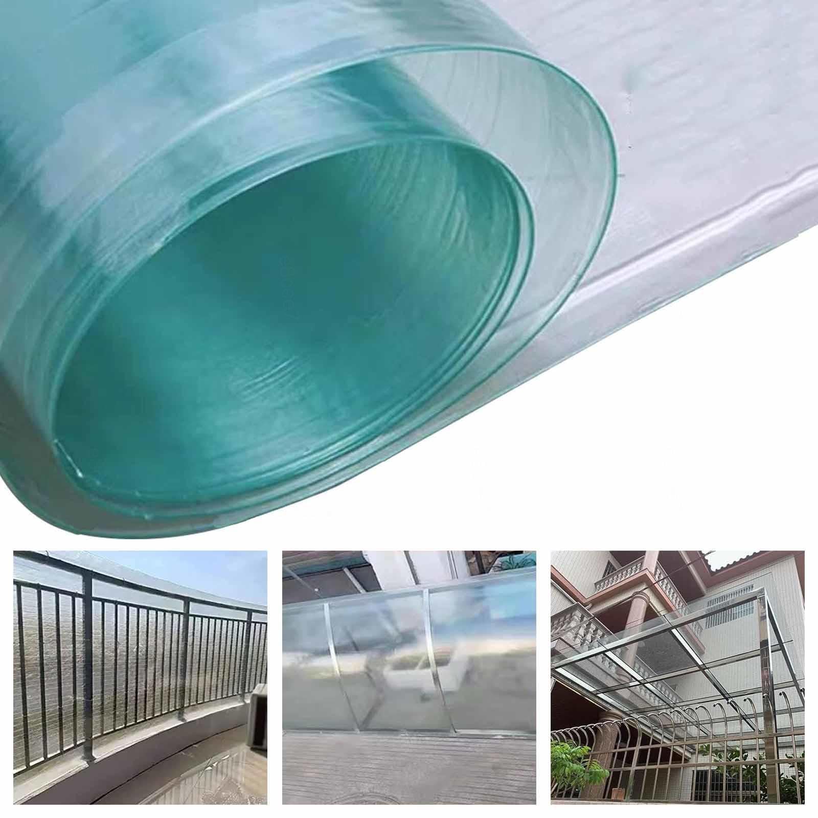 Lámina De Policarbonato Planchas De Plástico para Techos,Placas De Iluminación De Fibra De Vidrio,Paneles De Repuesto De Techo De Protección UV para Invernadero,para Jardin/Pérgola/Cochera