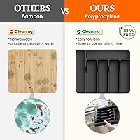 Vista 5 de Lifewit Utensil Organizer for Kitchen Drawer, Expandable Cooking Silverware Tray, Adjustable Cutlery Flatware Holder, Plastic Spatula Tools Storage