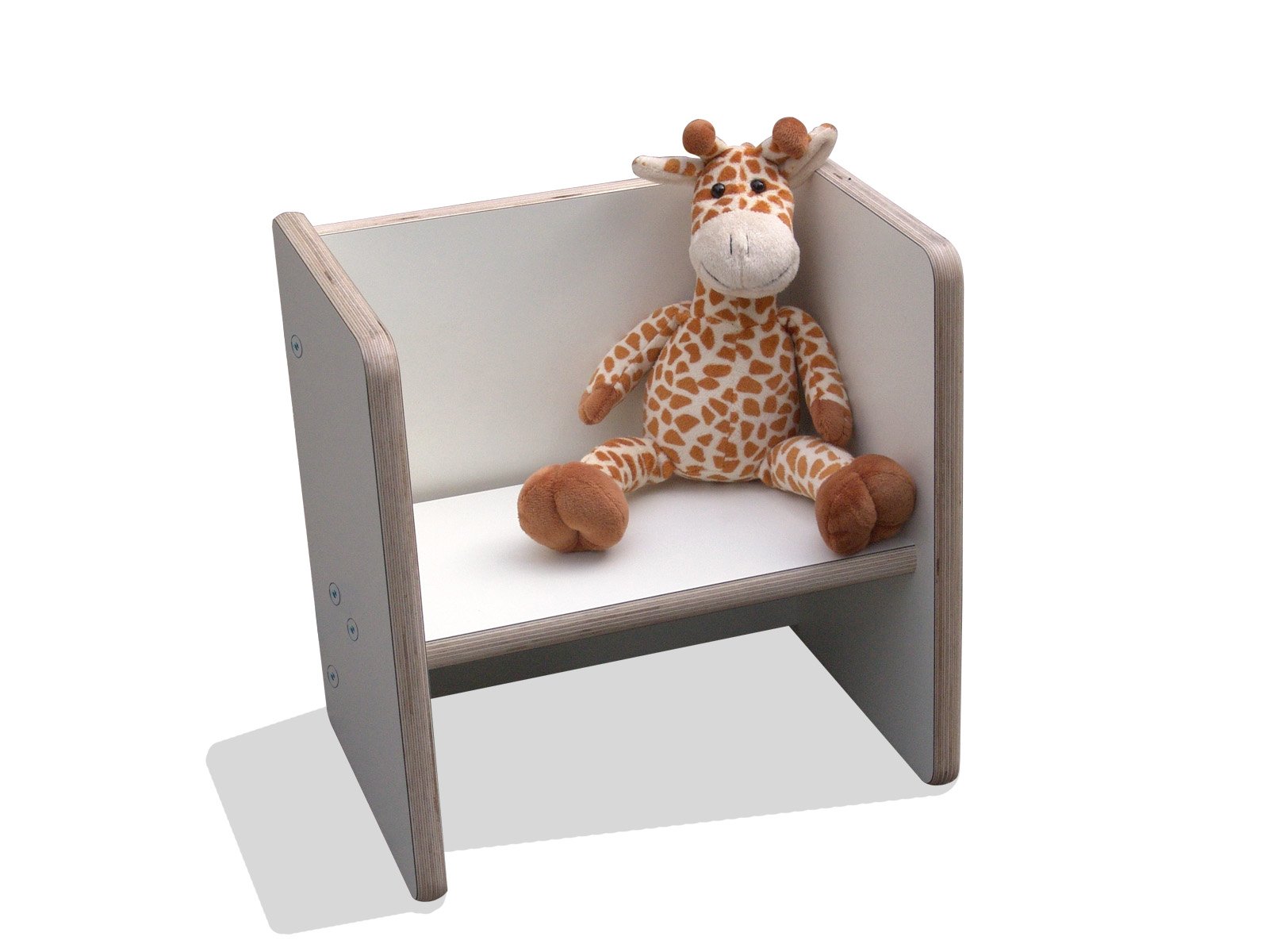 Die Schreiner - Christoph Siegel - Eli-Kids Wendehocker - weiß 2mount Montessori Kinder Stuhl Kinderbank Kindersitzbank Sitzhocker aus Meisterhand, Würfelhocker