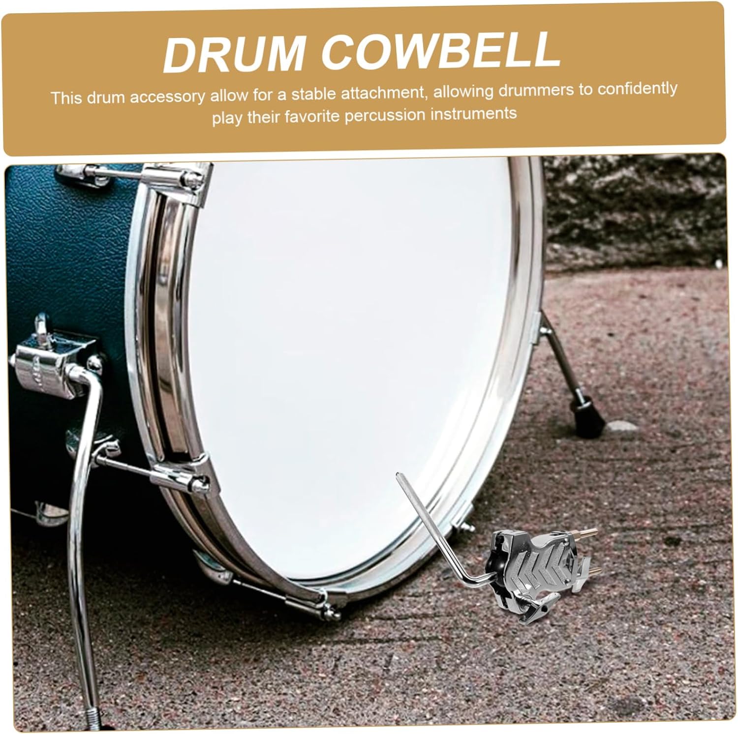 ibasenice Drum Cowbell Mounting Clamp Extension Clip for Securely Fastening Cowbells to Drum Kits Sturdy Construction for Percussion Setups