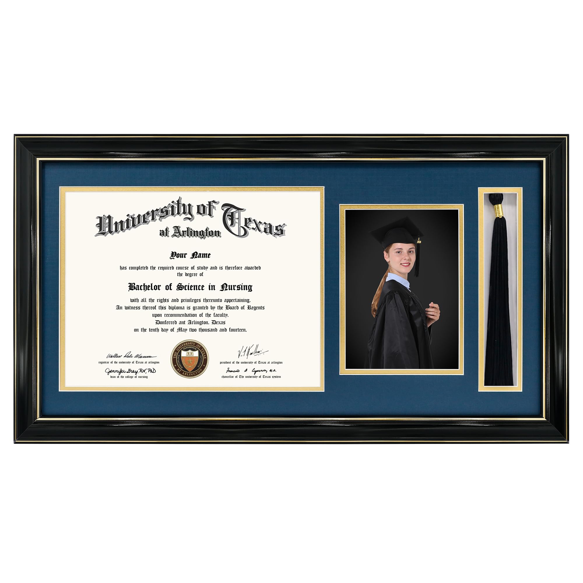 Amazon.com - GraduationMall 11x22 Black Diploma Frame with Tassel ...