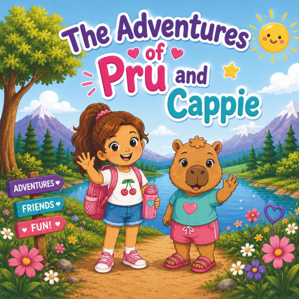 The Adventures of Pru and Cappie: A Cute Capybara Adventure Coloring Book for Kids