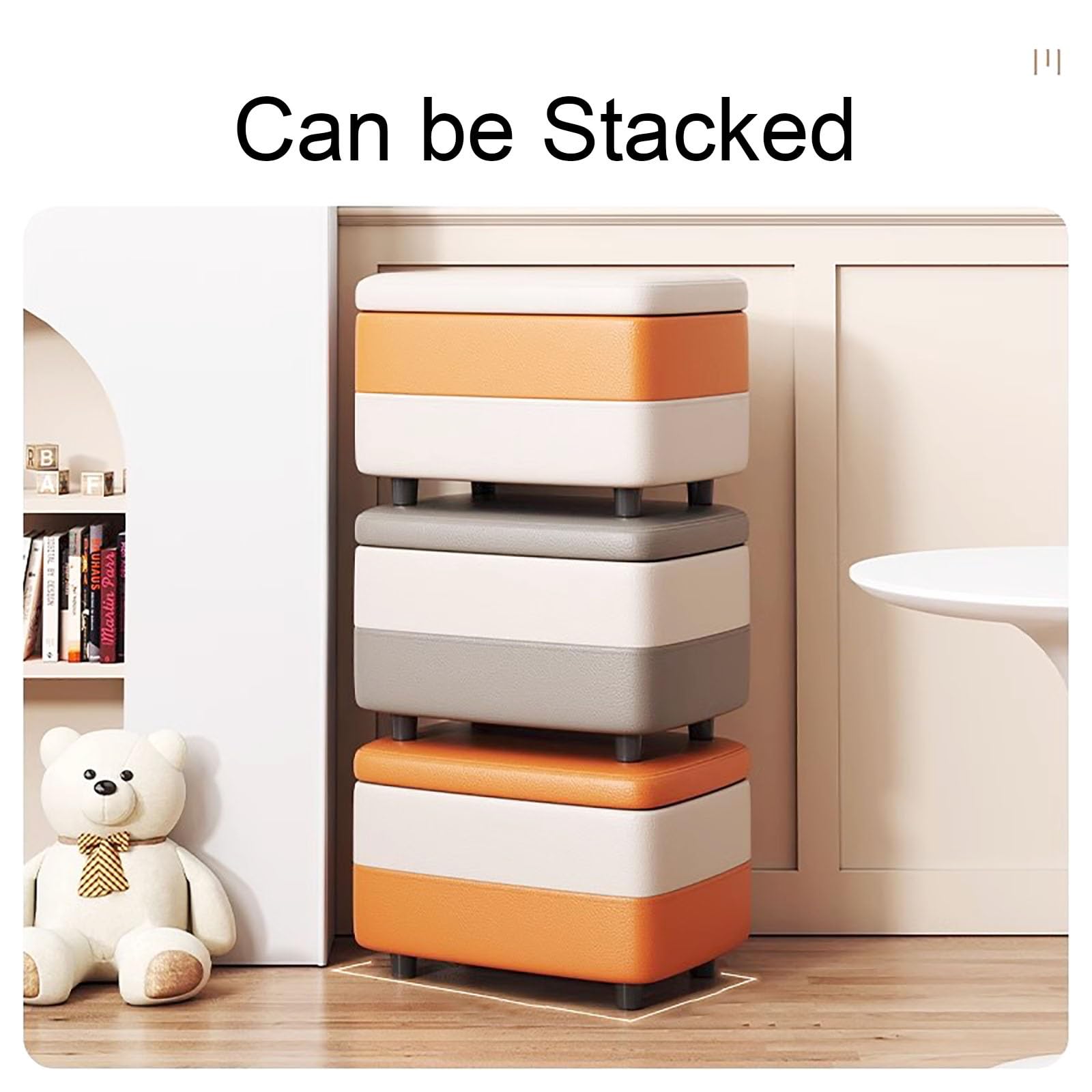 Sitzbank mit Stauraum, Ottomane mit Stauraum, 40 cm Eingangsbank, Trägt 90 kg, für Wohnzimmer, Schlafzimmer, Eingangsbereich(Brown)