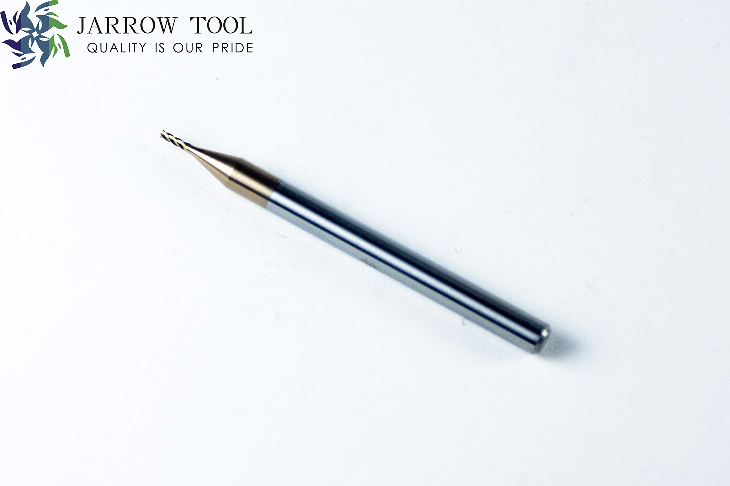 Jarrow - Fresa a naso quadrato in carburo per fresatura di macchine CNC, per acciai legati/metalli induriti - 4 flauti - 55HRC TiAlN rivestito (5 pezzi, 1/16)