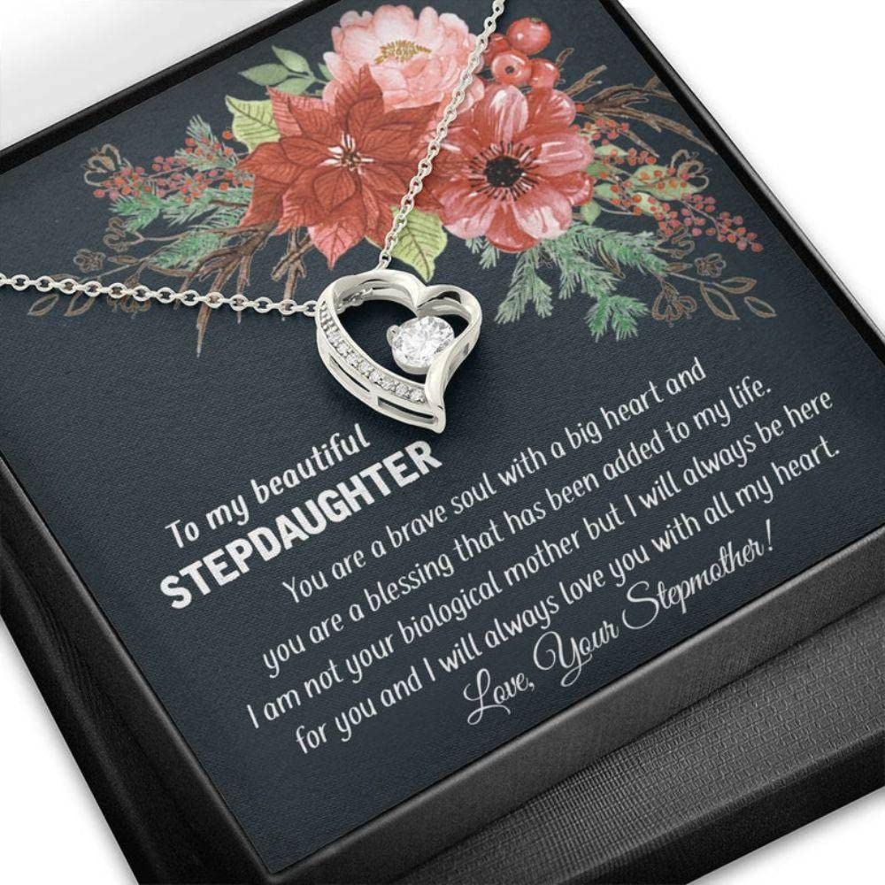rakva925 Sterling Silver Gift Stepdaughter Necklace, Bonus Daughter Jewelry, Wedding Gift To Step Daughter, Christmas Necklaces For Bonus Daughter, Necklace From Step Mom