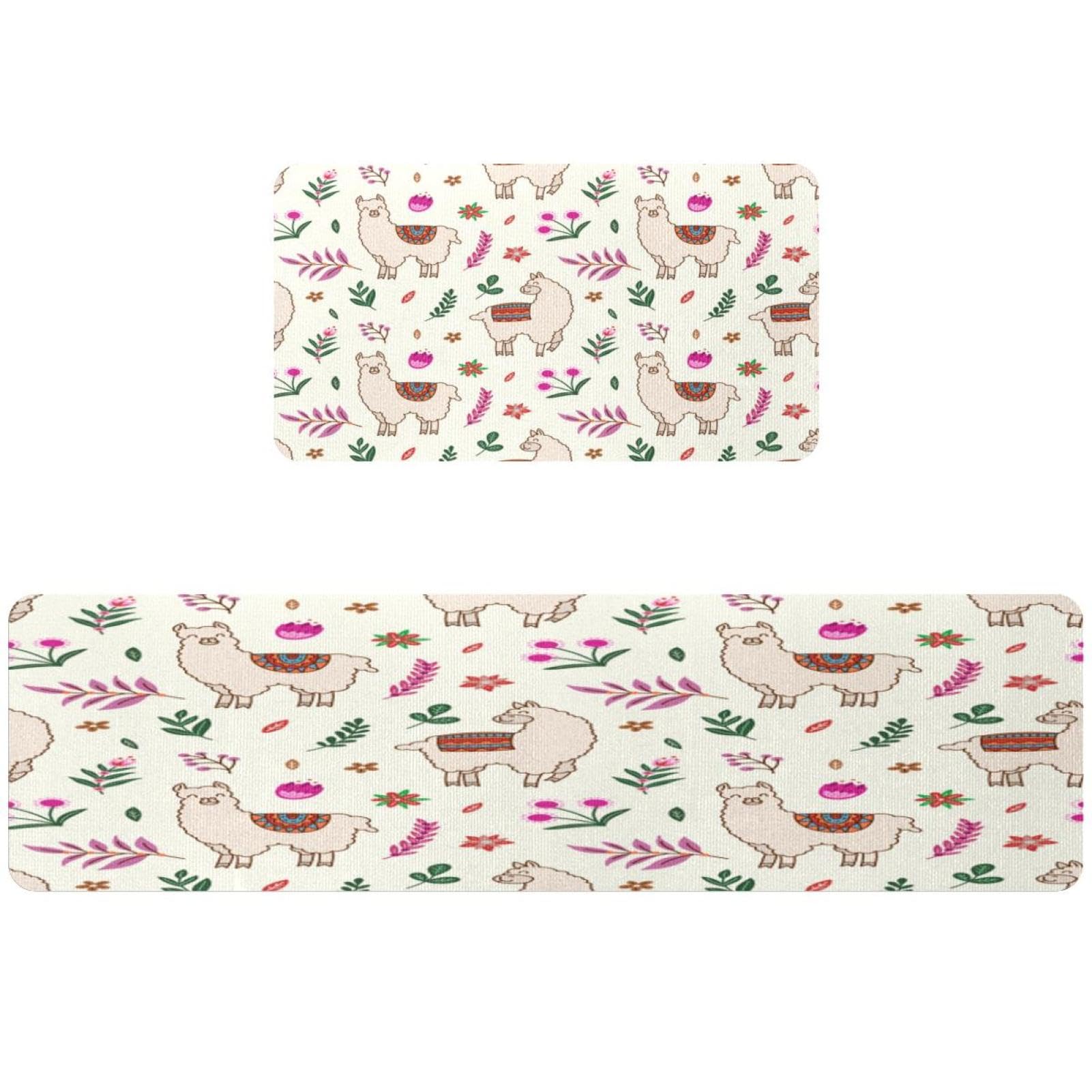 Lot de 2 tapis de cuisine lavables parfaits pour buanderie et couloir