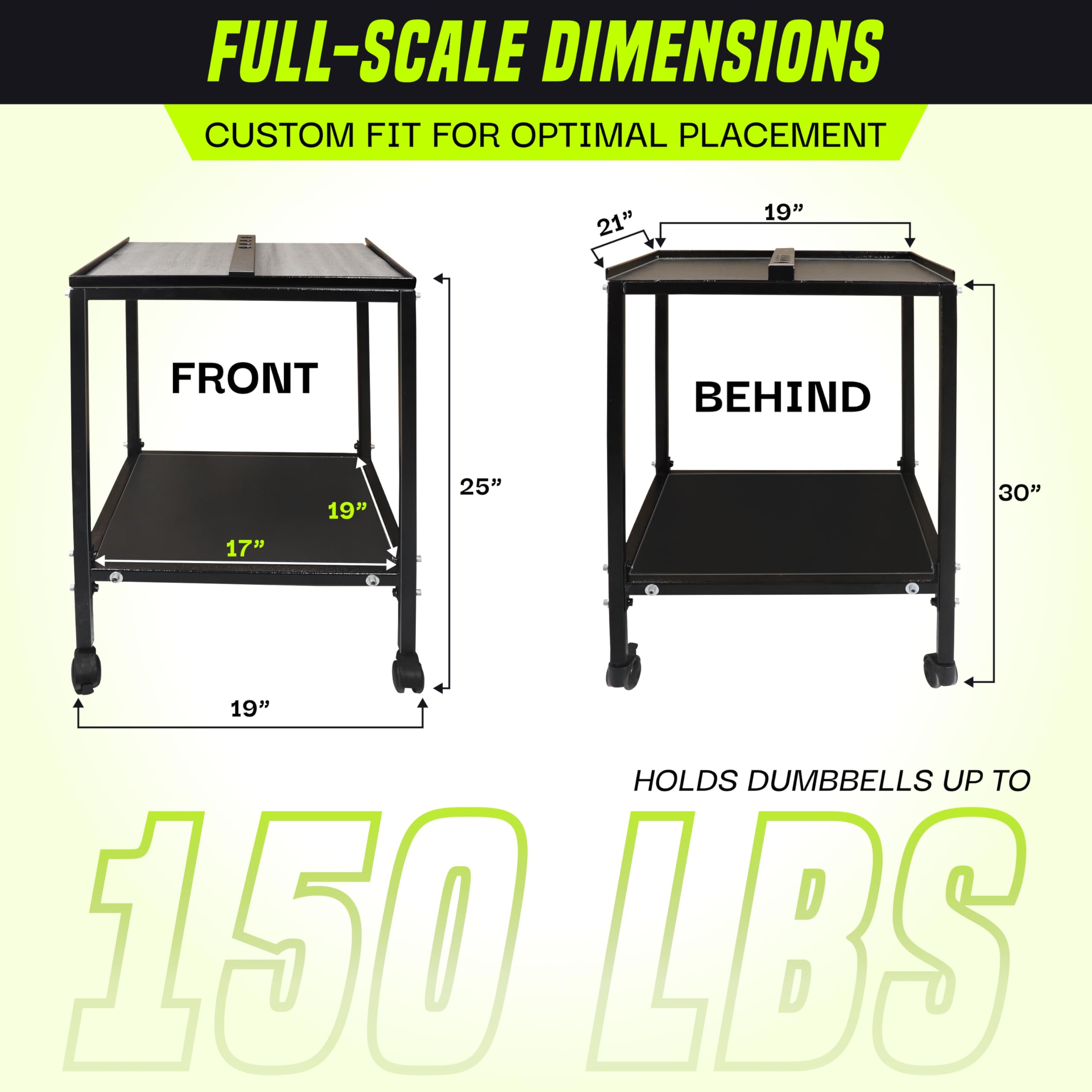 Large Compact Dumbbell Rack & Dumbbell Stand W/Storage Tray -150 LB Capacity of Dumbbell Rack, Heavy-Duty Weight Rack Folds Flat for Easy Storage & ; Use Expandable Dumbbells for Home Gym