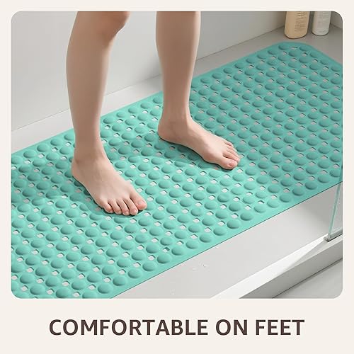 Miniatura 41 de OTHWAY Tapete de ducha antideslizante para bañera para el interior, con ventosas y agujeros de drenaje para limpiar los pies, lavable a máquina