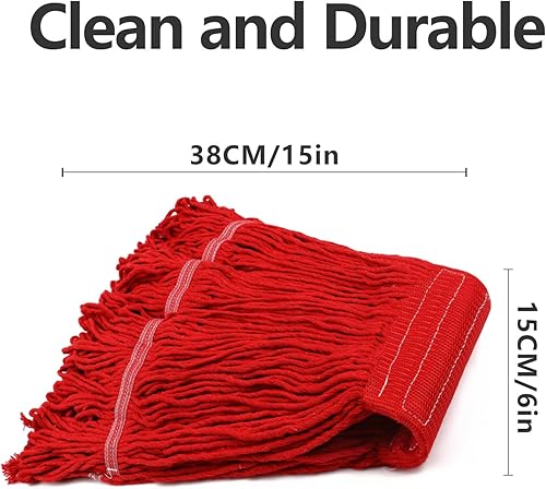 Miniatura 3 de Esuphands Paquete de 3 cabezales universales de algodón con cable, repuesto de cabezal de trapeador comercial resistente, reutilizable, lavable a