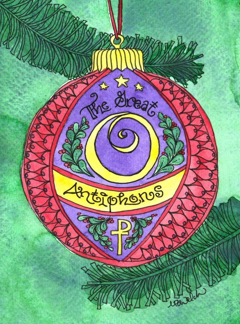 O Antiphons - Advent Mantel Decor with O Come O Come Emmanuel - Art Prints Set- 4x6
