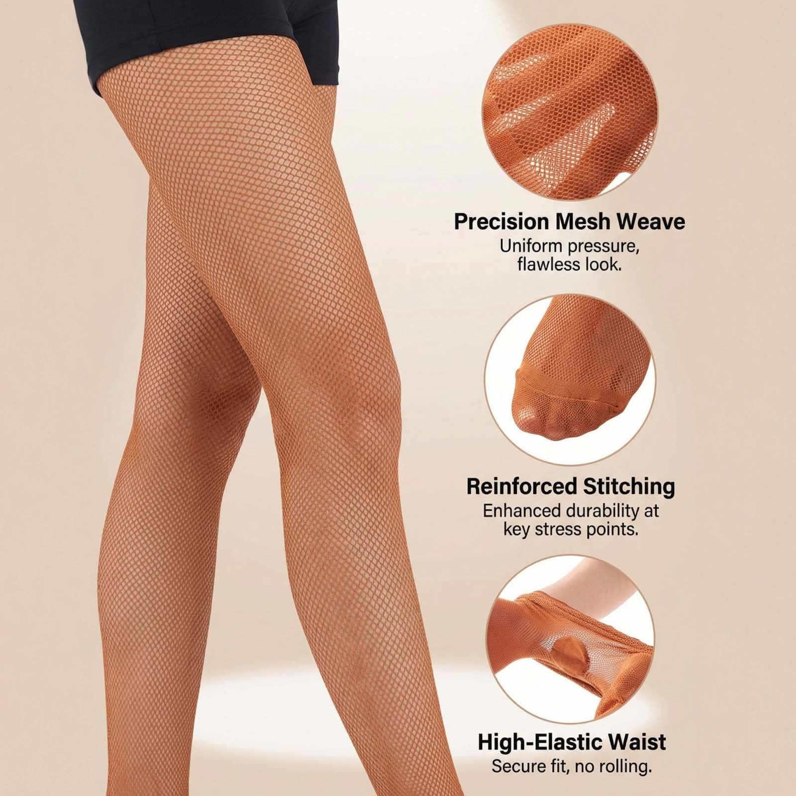 Zimoer Collant Résille Danse pour Femme | Taille Unique (Convient aux 70-170cm) | Collant Résille Élastique Professionnel pour Danse Latine, Salsa, Ballet