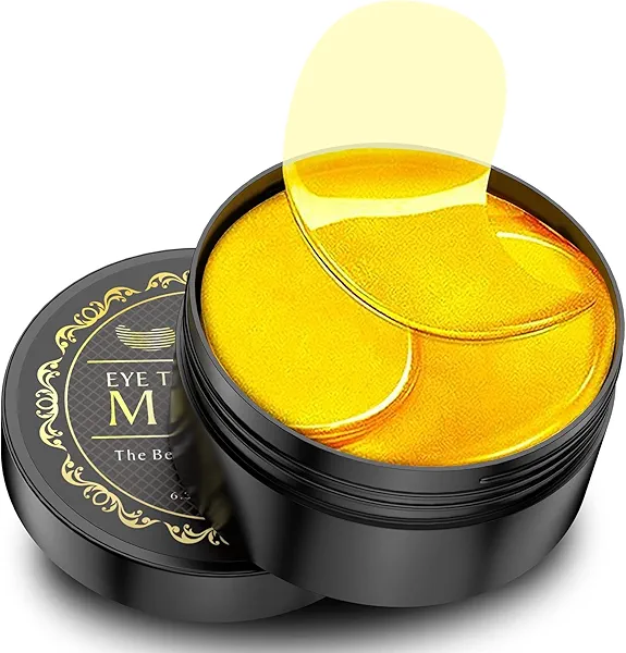 NAZANO 24K Gold Under Eye Patches - 60 Pack for Puffy Eyes, Dark Circles, Bags & Wrinkles with Collagen & Hyaluronic Acid