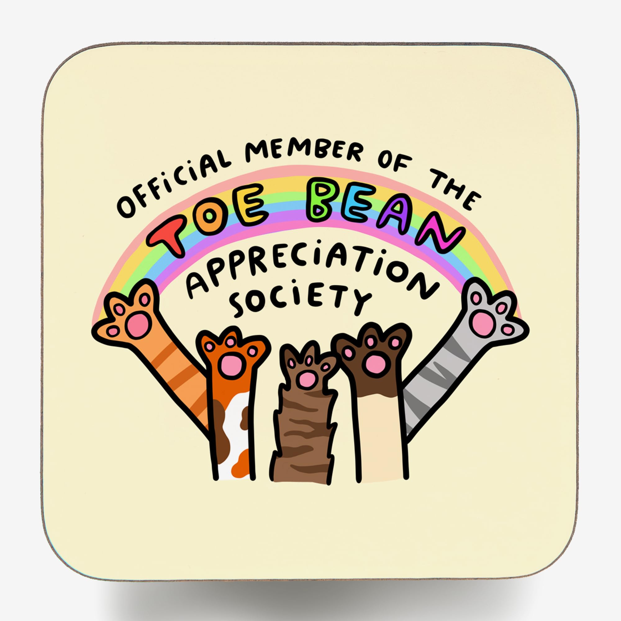 Arrow Gift Co Toe Bean Appreciation Society Coaster, Gift For Cat Lovers, Cats