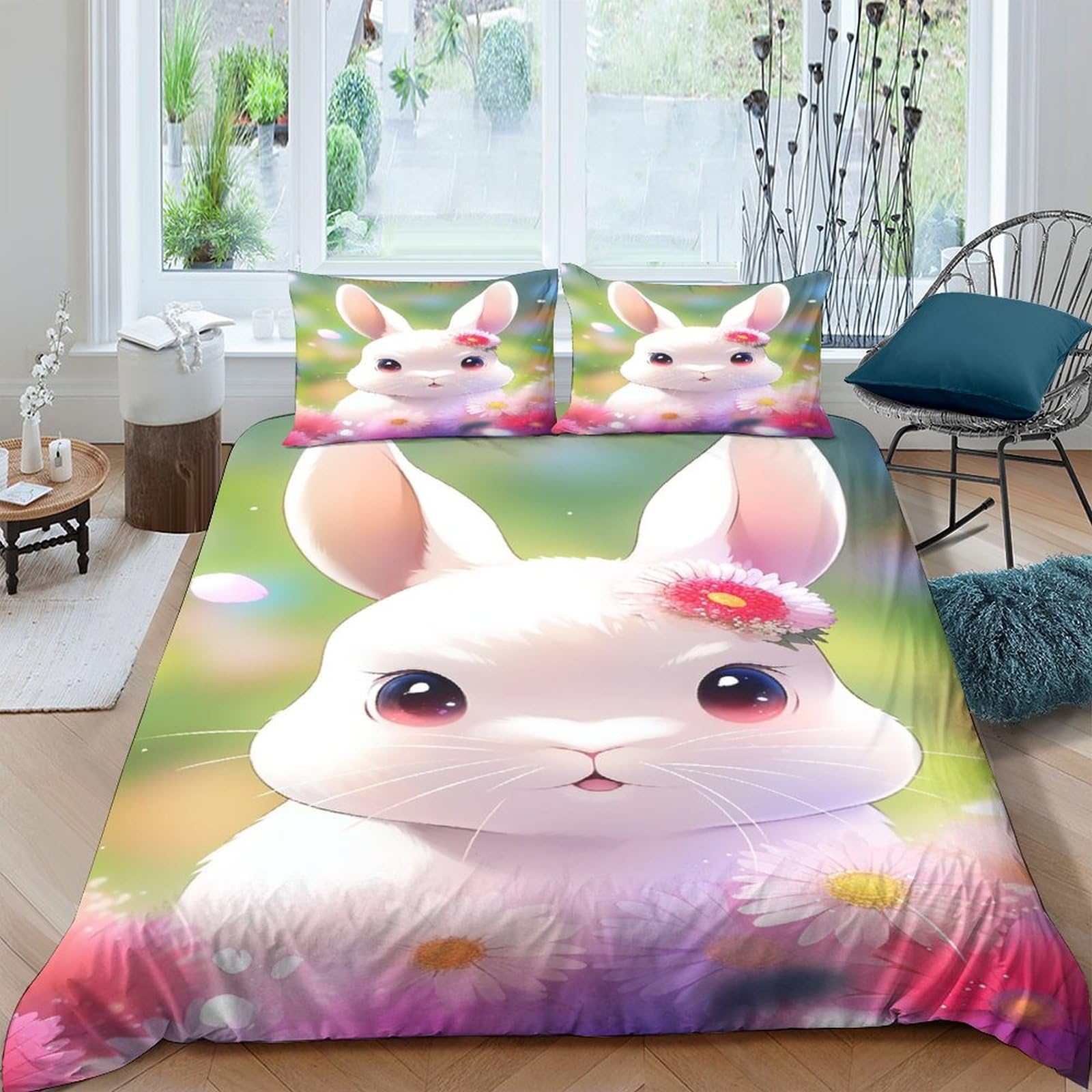 Housses de couettes lapin rose IOFEER pour transformer votre chambre en cocon douillet