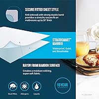 Vista 3 de Lucid Protector de colchón de rayón de bambú, supersuave, impermeable - Protección contra polvo y ácaros