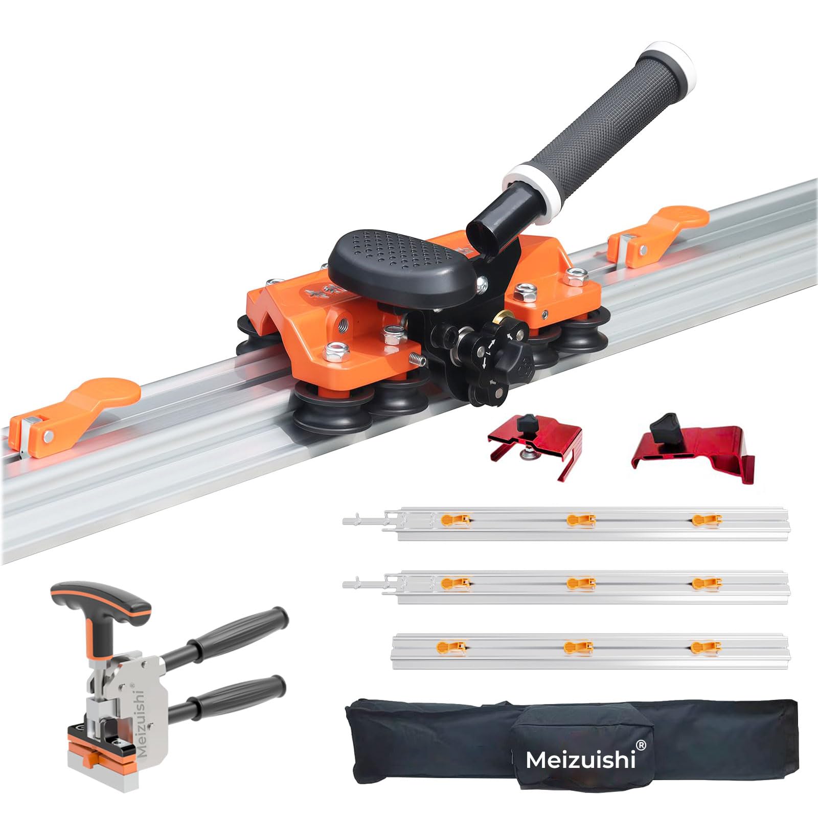 3,0m Coupe-Carrelage Manuel 3 Lames Grand Format, Épaisseur De Coupe Max 12mm Pour Céramique & Pierre Avec Clip, Pince & Rails 3 * 1m