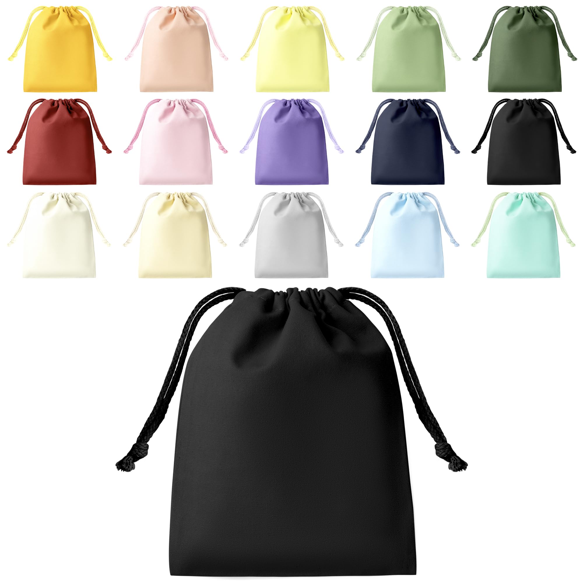 巾着袋 無地 【Poco'ce掲載・2枚セット・15色/3サイズ展開】 巾着 無地 インナーバッグ 大 巾着ポーチ 麻袋 袋 布 弁当箱 小物入れ 体操服入れ 給食袋 モバイルバッテリー ケース サシェ 適用 ラッピング コットンバッグ 着替え袋 アクセサリーポーチ 洗濯袋 収納袋 ポプリ スマホ アクセサリー メイク 化粧品 収納可能 (15黒,M)