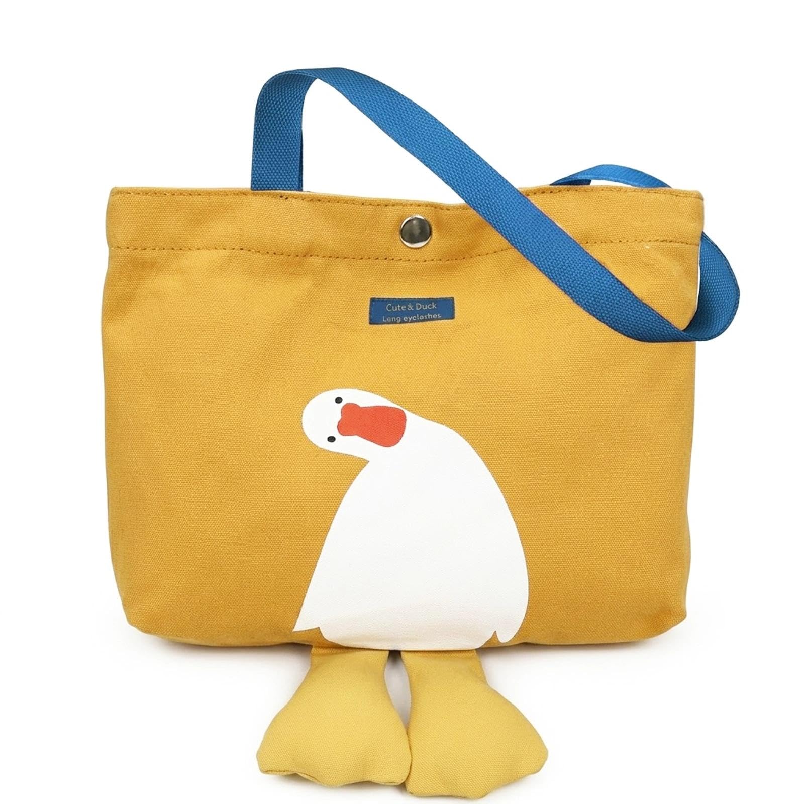 GiftGem Duck Gifts, Handbags for Women, Cute Yellow Duck Design & Interior Pocket, Womens Bags for Work Travel School