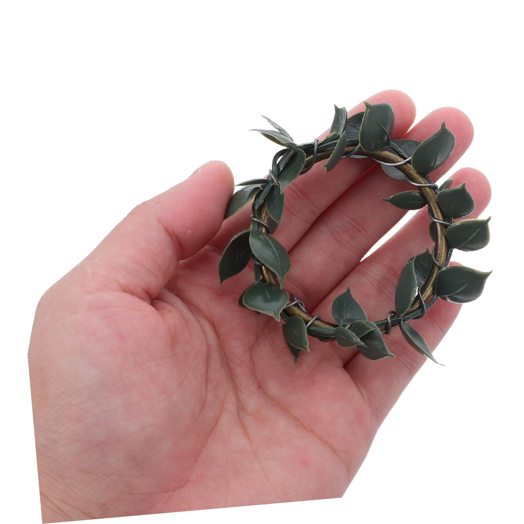 Servilleteros de Hojas de Eucalipto, 12 Piezas, Estilo Rústico | Decoración de Mesa para Bodas y Banquetes, Hierro y Plástico, Hoja Verde, Estilo Bohemio