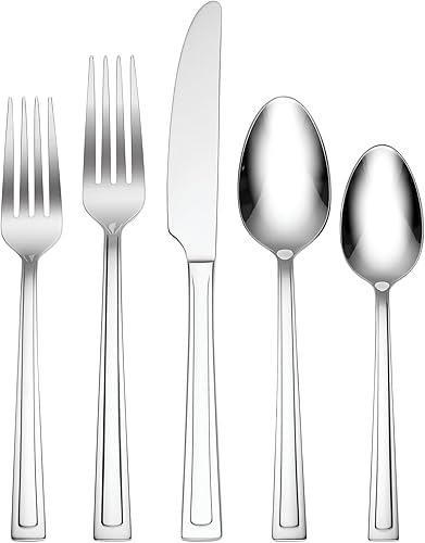 Hampton Forge Farmington - Juego de cubiertos de 20 piezas, 20 piezas FW, acero inoxidable