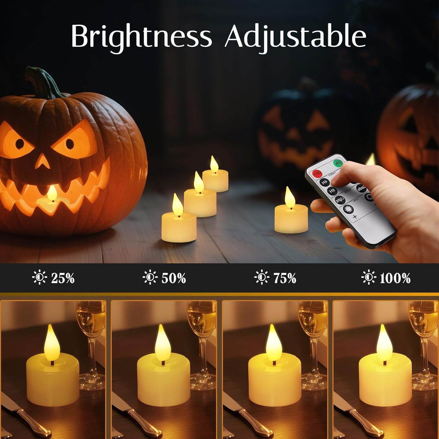 led teelichter Flammenlose kerzen aufladbar mit Zauberstab fernbedienung timer,12pcs aufladbare teelichter mit ladestation für Zimmer Wohnzimmer Halloween Kürbis Weihnachten Party Deko