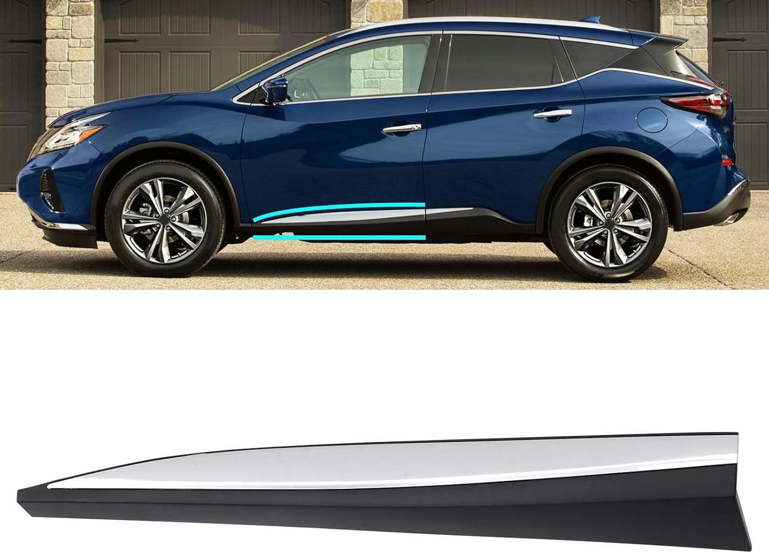 Front Door Lower Molding Trim Fit for Nissan Murano 2015 2016 2017 2018 2019 2020 2021 2022, Left Driver Side