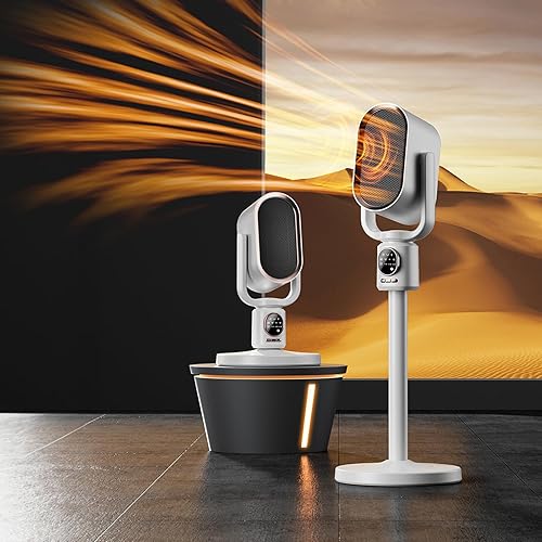 Calentador de espacio inteligente de 1500 W con termostato, oscilación de 120 y ajuste de inclinación, control remoto, temporizador, protecciones de