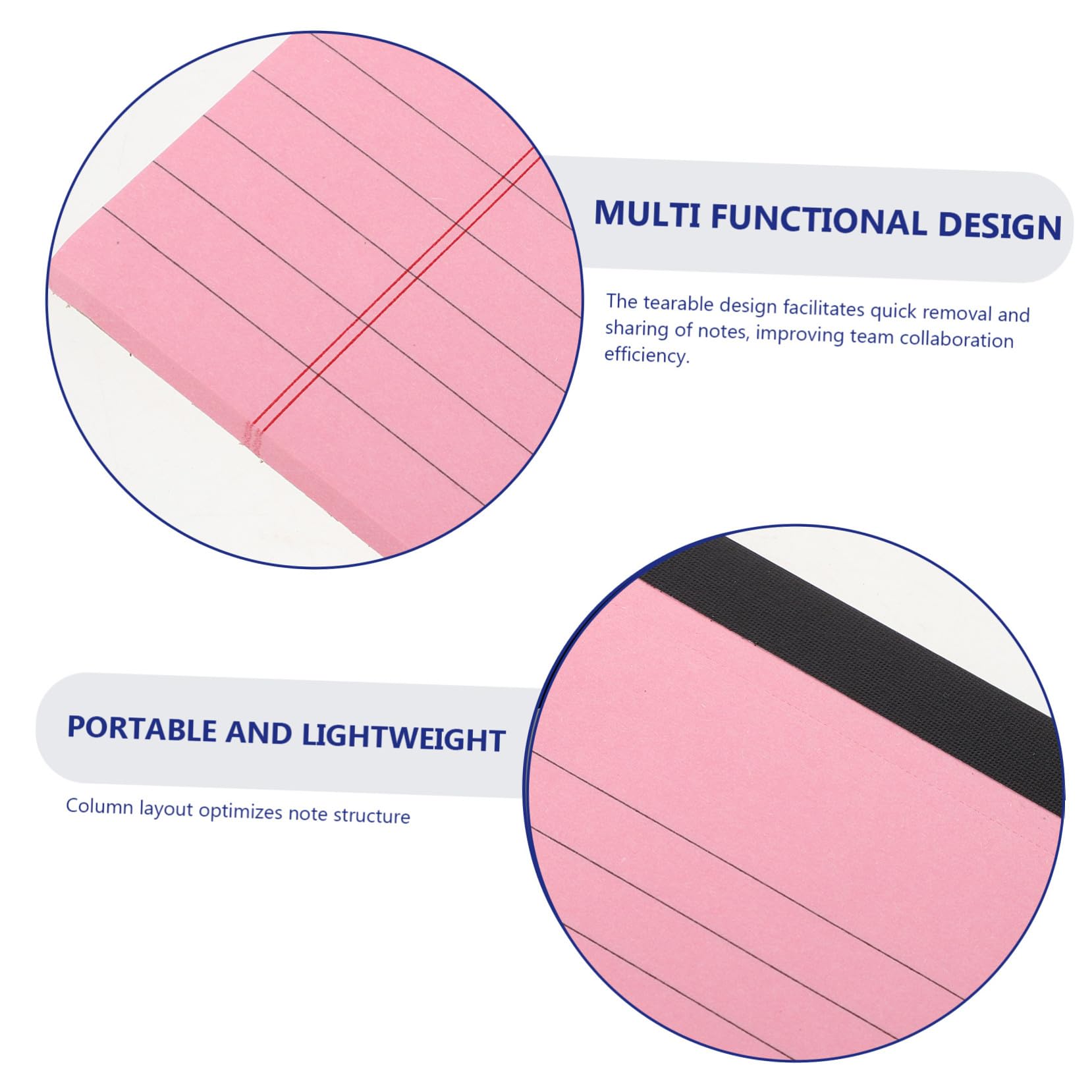 Homoyoyo -Pack A4-notizblöcke Rosa Liniert mit Abreißfunktion Horizontal Papier 4 Stück zum Schreiben und Dokumentieren zu Hause