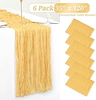 Vista 212 de Showgeous 10 Pack Baby Pink Cheesecloth Table Runner 10FT Long Semi-Sheer Gauze Table Runner Boho or Rustic Wedding Decor for Wedding Decor Arch
