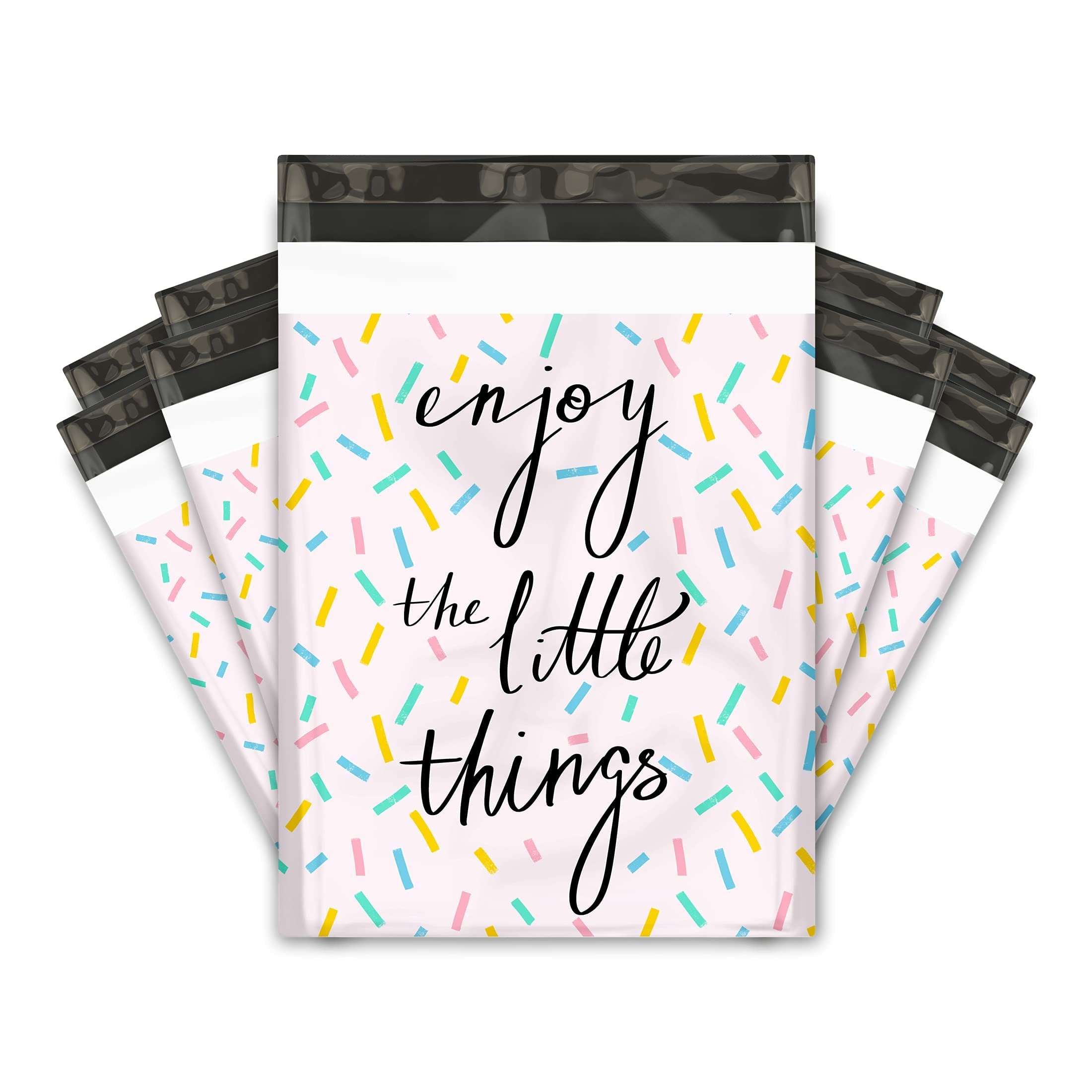 10x13 (100) Confetti Designer Poly Mailers Waterproof Self Sealing Tear Resistant Polymailers Shipping Envelopes Premium Printed Bags For Small Businesses