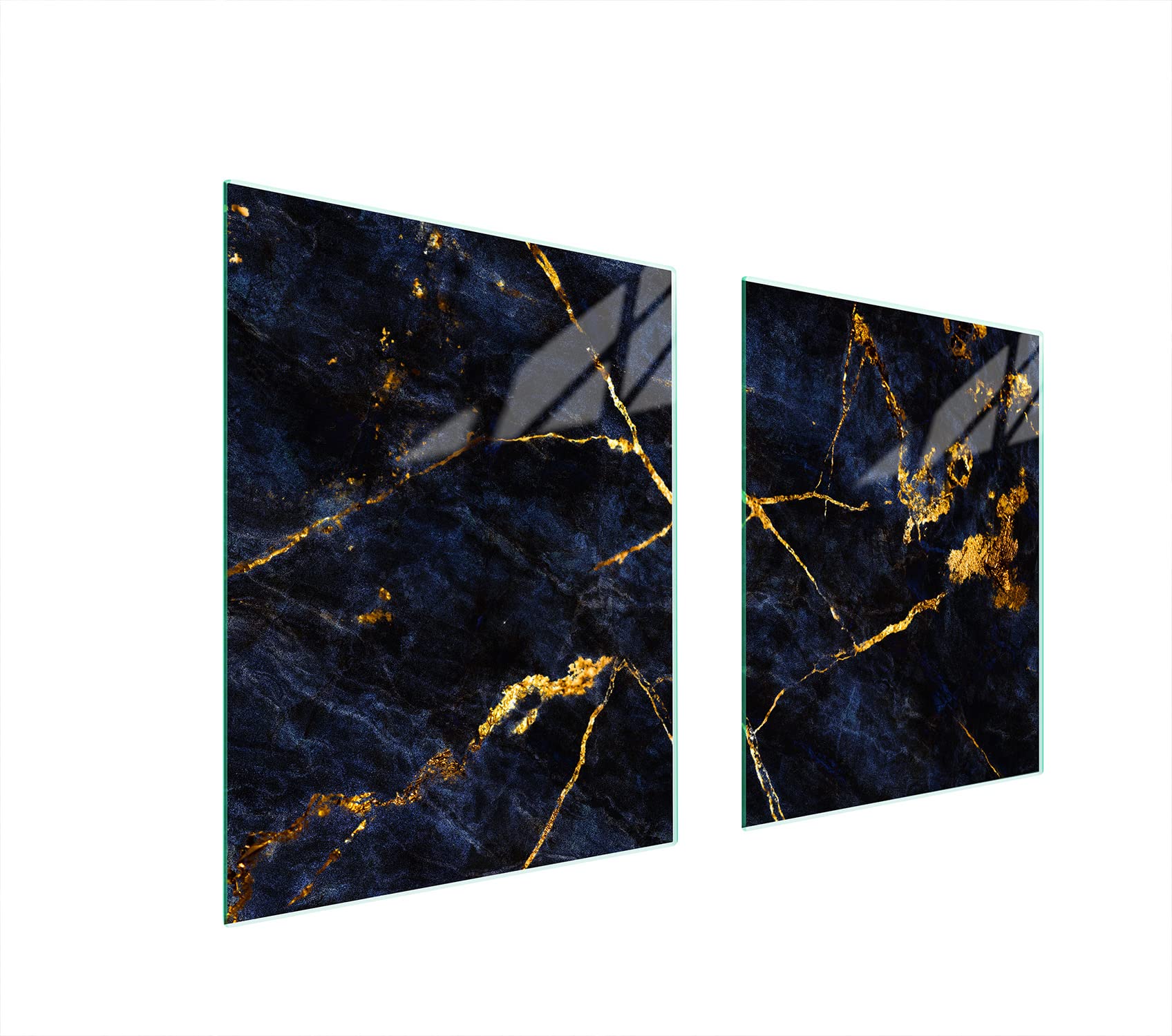Tabla de cortar decorativa de cristal templado y cubre vitro, Placa protectora de vitrocerámica 85 x 52 cm 2 piezas, para inducción, protección contra salpicaduras, decoración, MÁRMOL