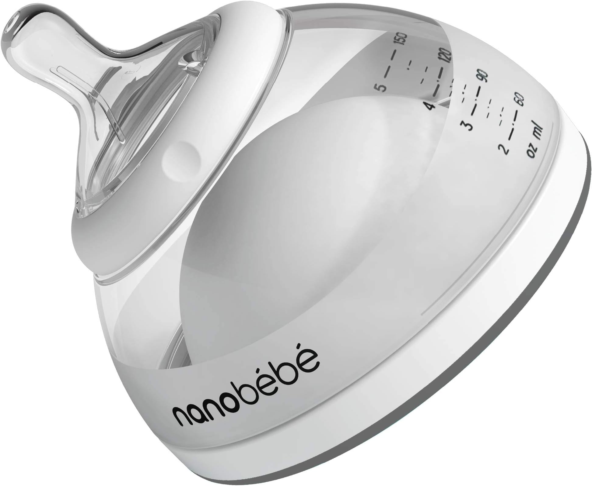 NANOBÉBÉBreastmilk Baby Bottle Award Winning Innovation For Breastfed Babies, Anti Colic, Perfect Latch, Preserves Breast Milk Nutrients, Grey, 1 Count (Pack Of 1)
