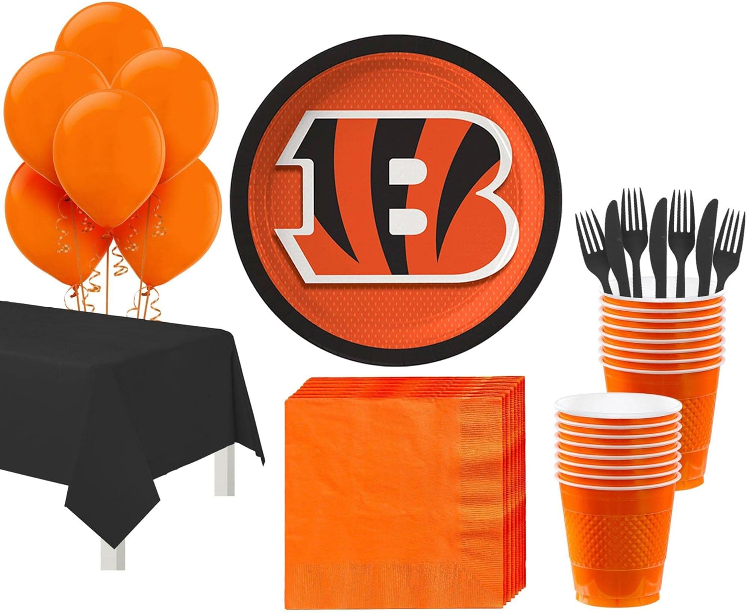 Party City Cincinnati Bengals Super Party Supplies for 18 Guests