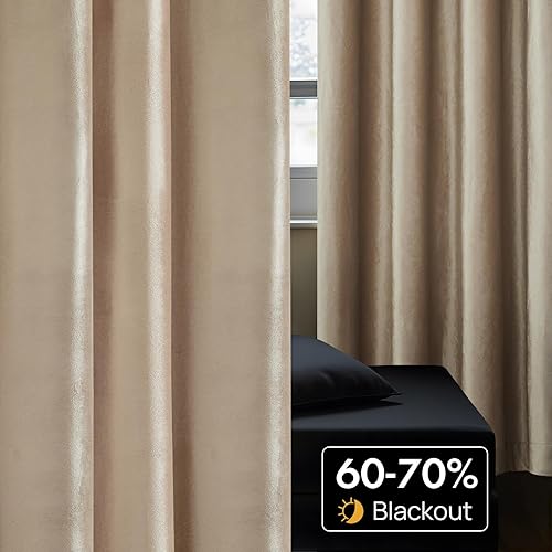 Miniatura 4 de BULBUL Cortinas grises plateadas de 90 pulgadas de largo, cortinas opacas de terciopelo para sala de estar, aislamiento térmico, decoración de